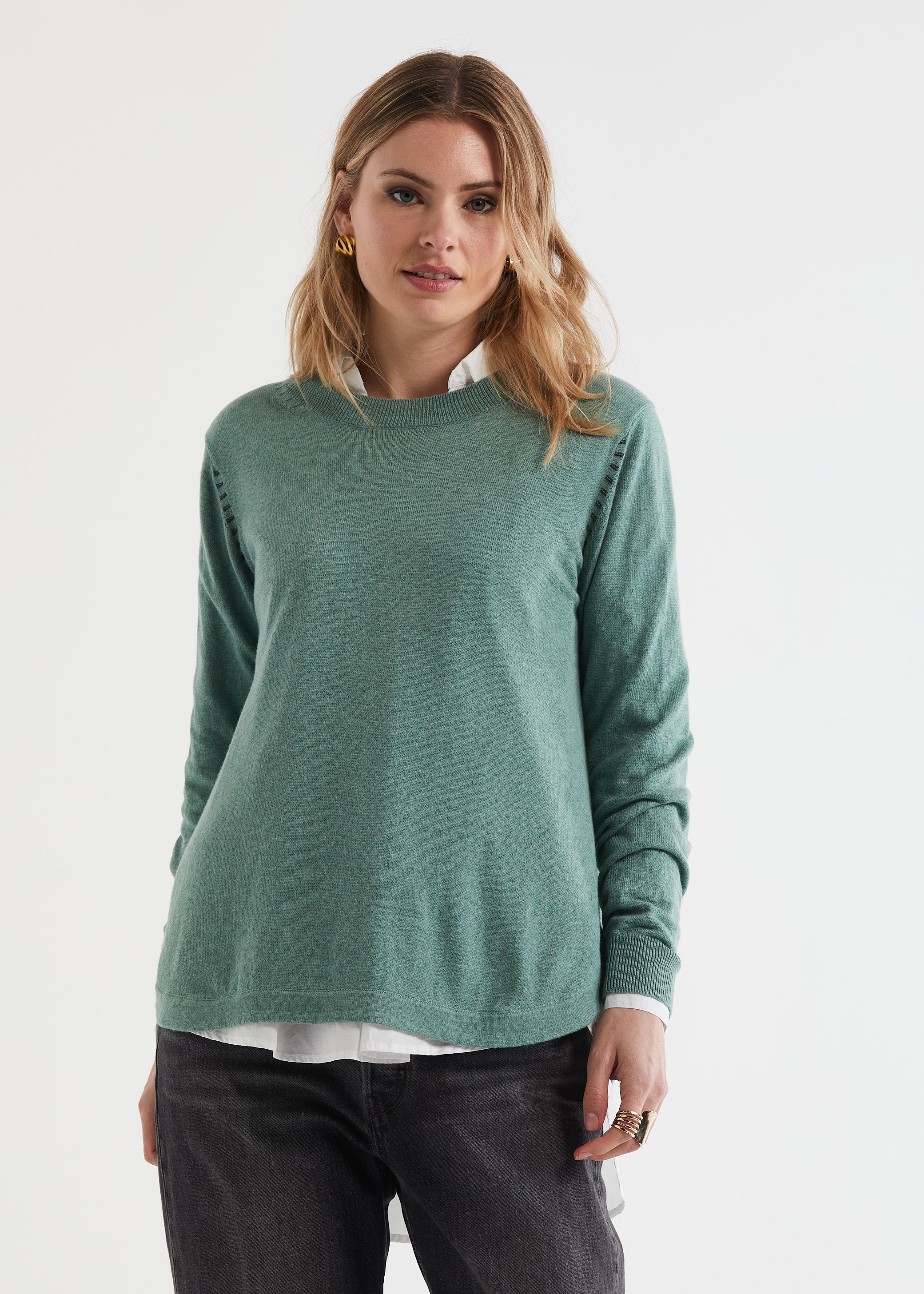 Essential Shirt Bottom Pullover Moss