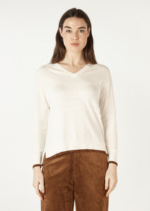 Essential V-Neck Pullover White