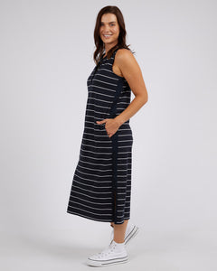 Elyssian Dress Navy Stripe