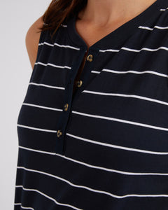 Elyssian Dress Navy Stripe